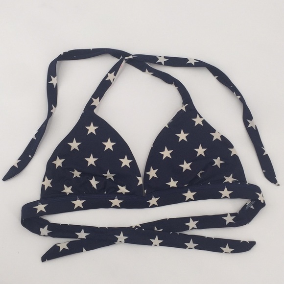 PINK Victoria's Secret Other - VS PINK Navy Blue Stars Halter Bikini Top Padded M